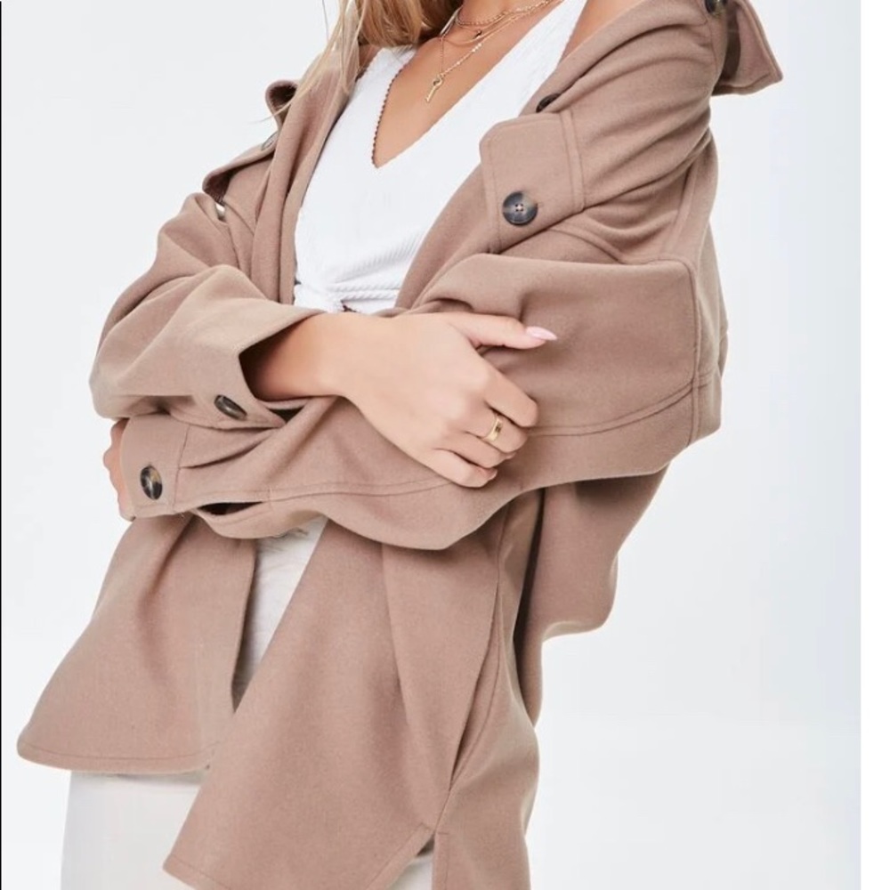 NEW Forever 21 Oversized Button-Front Shacket